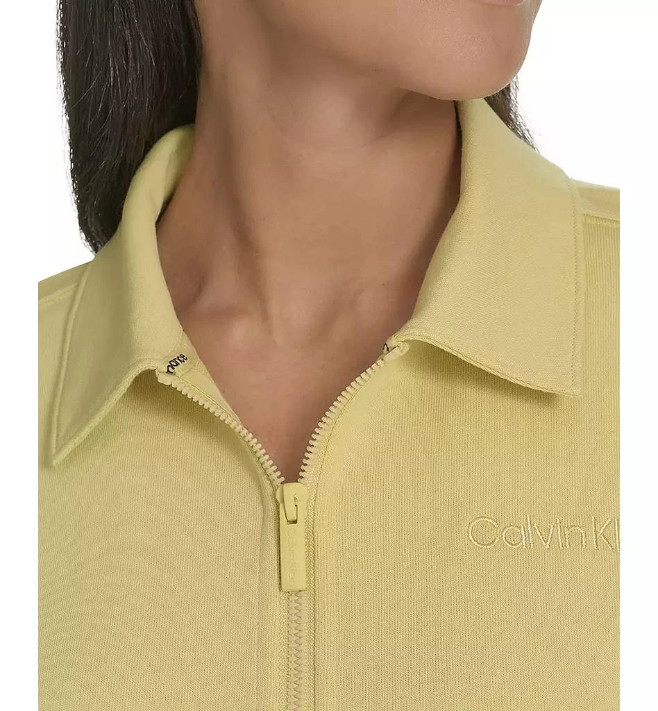 Calvin Klein Women's French Terry Collared Half-Zip Pullover Top 4