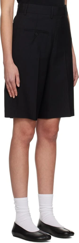 MM6 Black Tailoring Wool Canvas Twisted Shorts 2