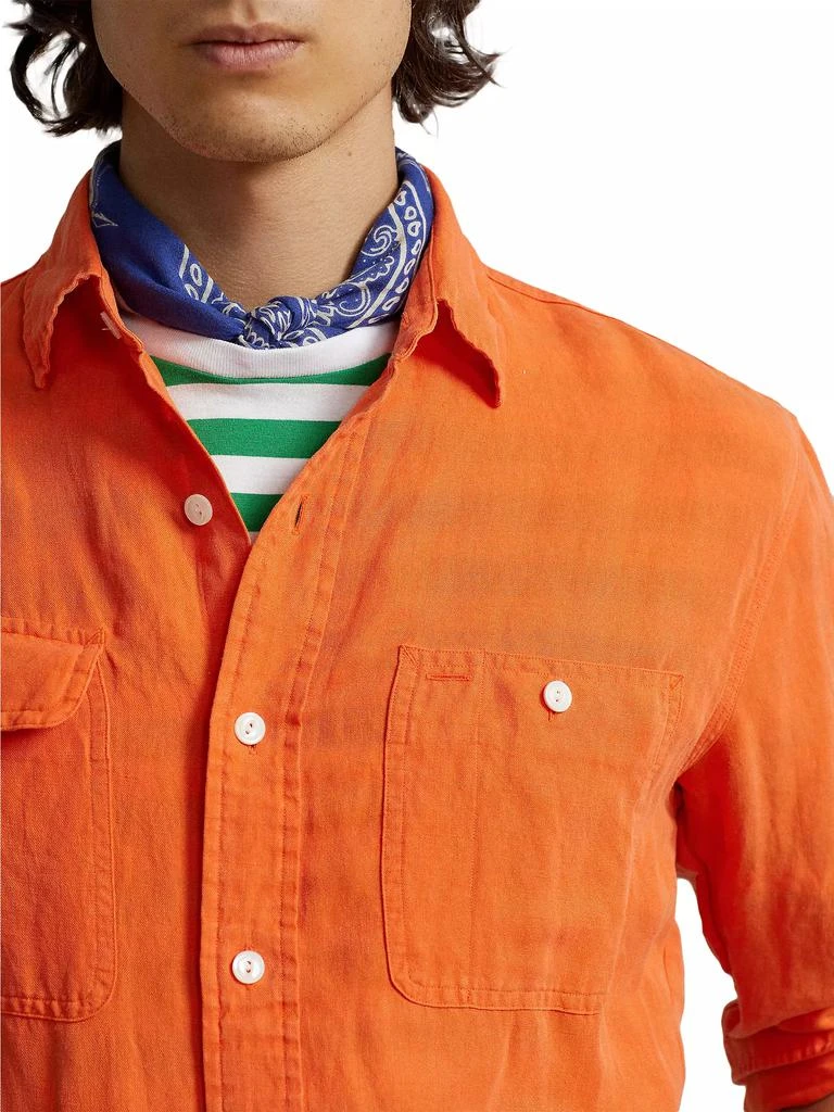Ralph Lauren Silk-Linen Long-Sleeve Sport Shirt 5