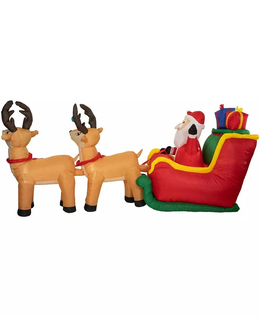 Northlight 8' Inflatable Santa's Sleigh and Reindeer Outdoor Christmas Decoration 5