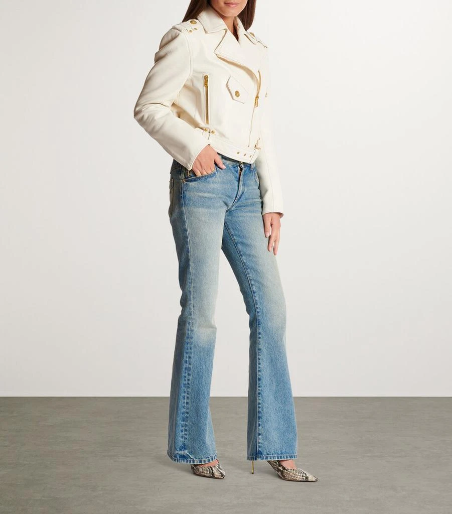 Balmain Leather Belted Biker Jacket 2