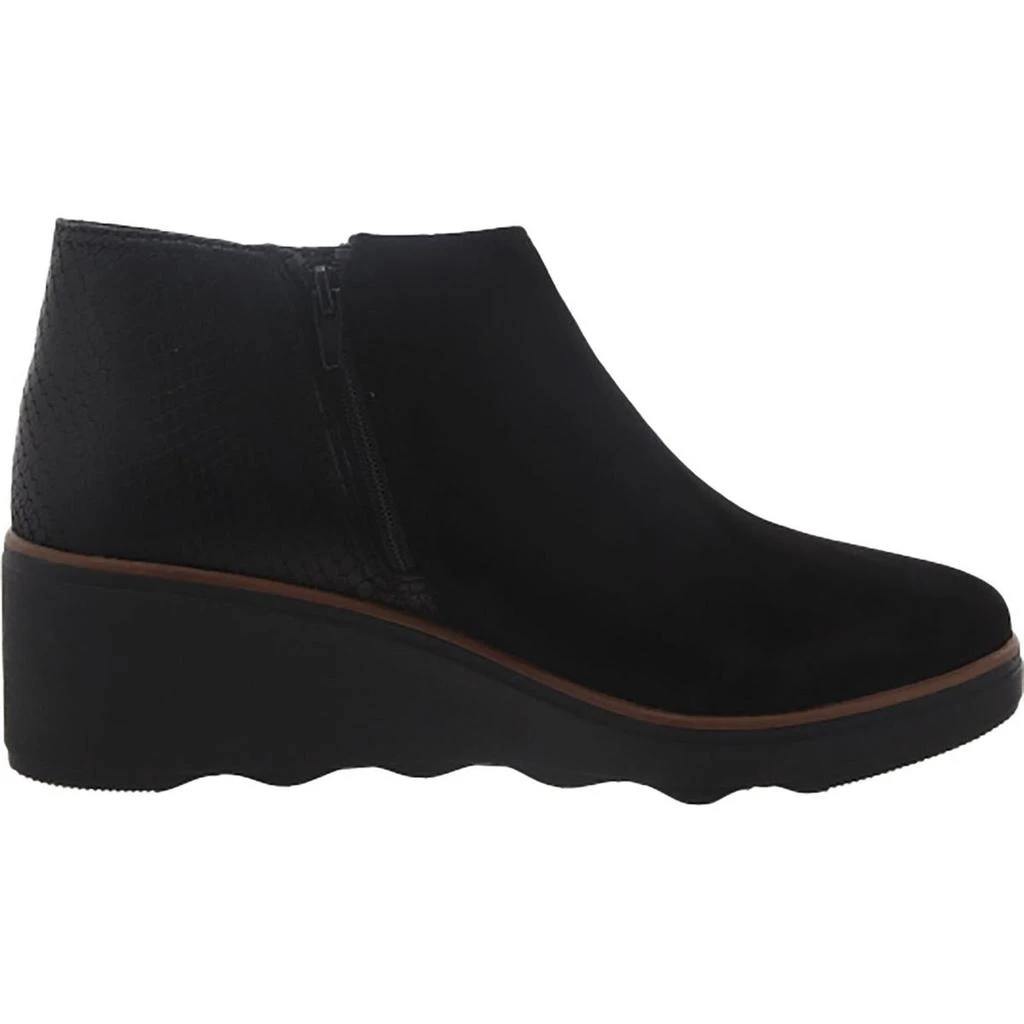 Clarks Mazy Harwich Womens Suede Mixed Media Wedge Boots 3