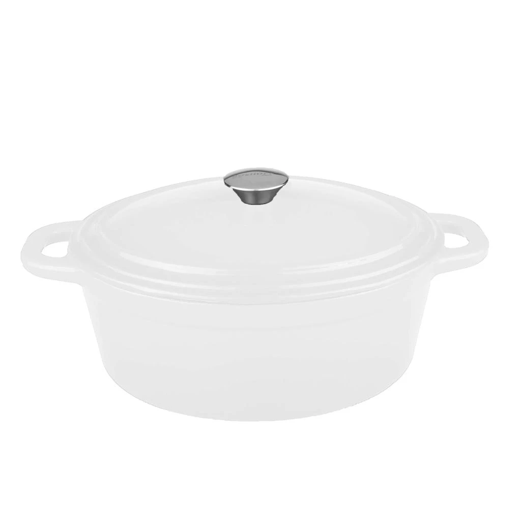 BergHOFF Neo Cast Iron Oval Covered Dutch Oven, 8 Qt, White