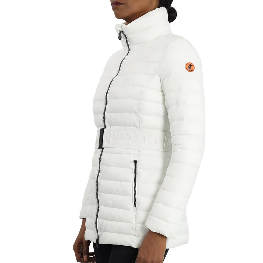 Save The Duck Ladies White Adeline Belted Jacket