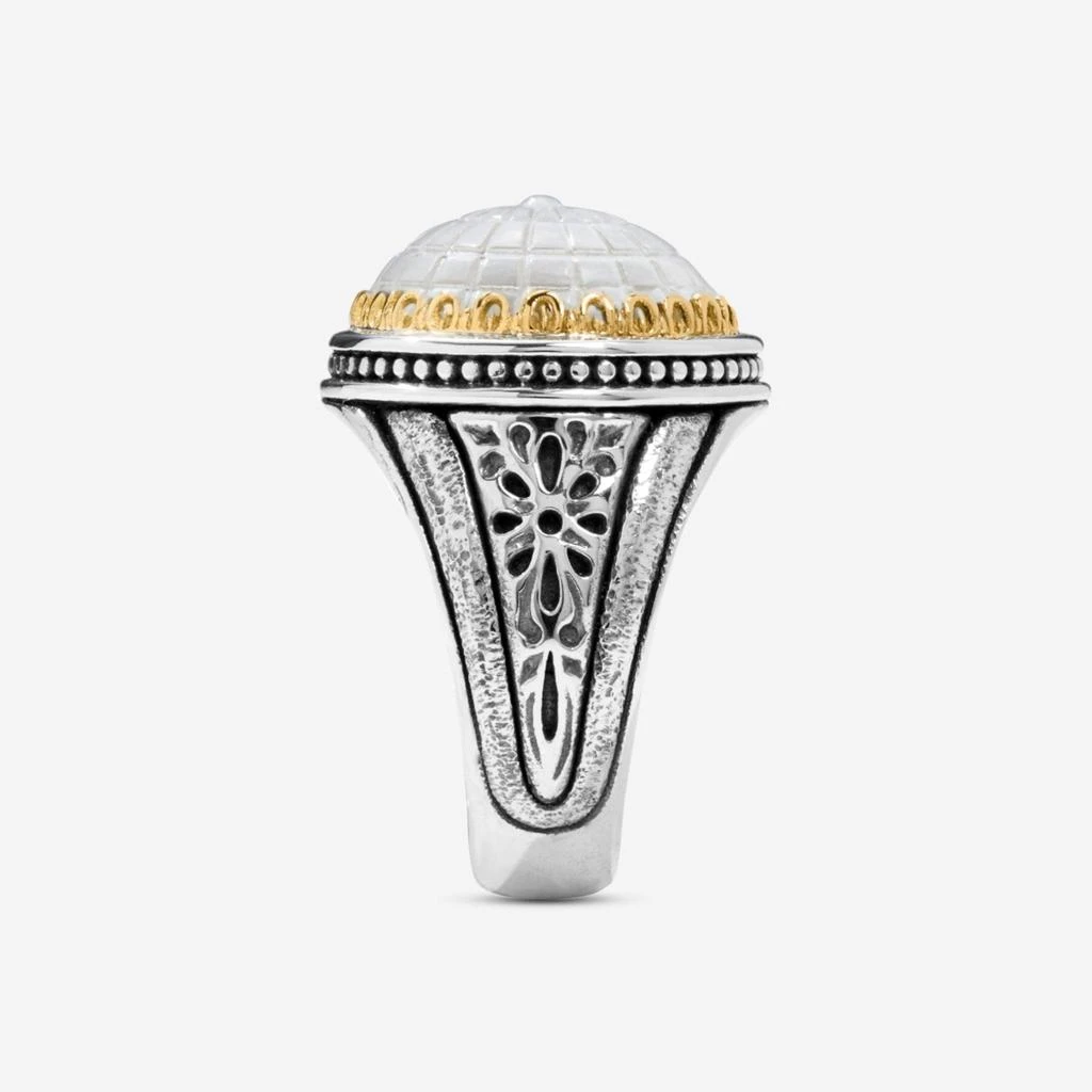 Konstantino Konstantino Dome Sterling Silver & 18k Yellow Gold Mother of Doublet Ring Sz. 6 DKJ972-313-S6 3