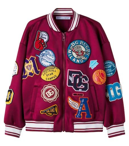 Dolce 
Gabbana DG patch-appliqué varsity jacket