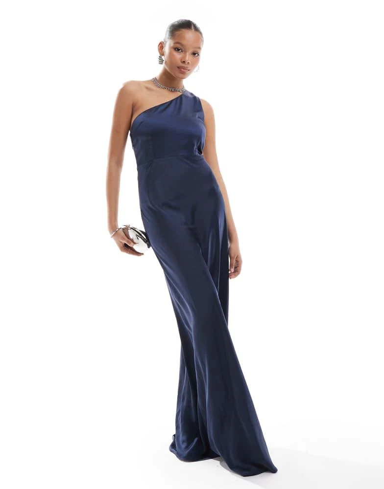 average cost for bridesmaid dress alterations Anaya With Love Women's Navy Bridesmaid Petite Tulle Plunge Front Maxi   Sale Lab UK