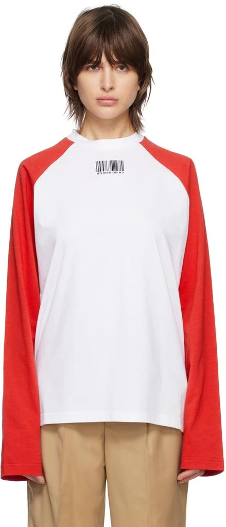 VTMNTS Red Barcode Long Sleeve T-Shirt 1