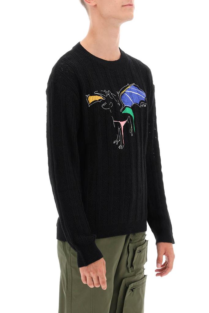 ANDERSSON BELL dragon pointelle knit sweater