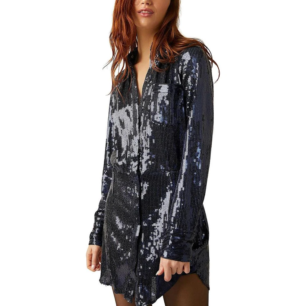 Free People Sophie Womens Collar Mini Shirtdress 3
