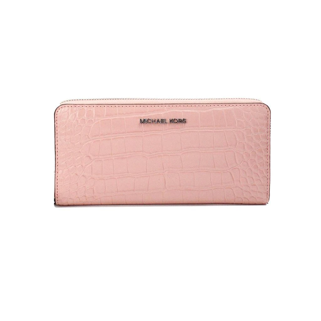 Michael Kors Michael Kors Jet Set Large pink Animal Print Leather Continental Wrist Women's Wallet 1