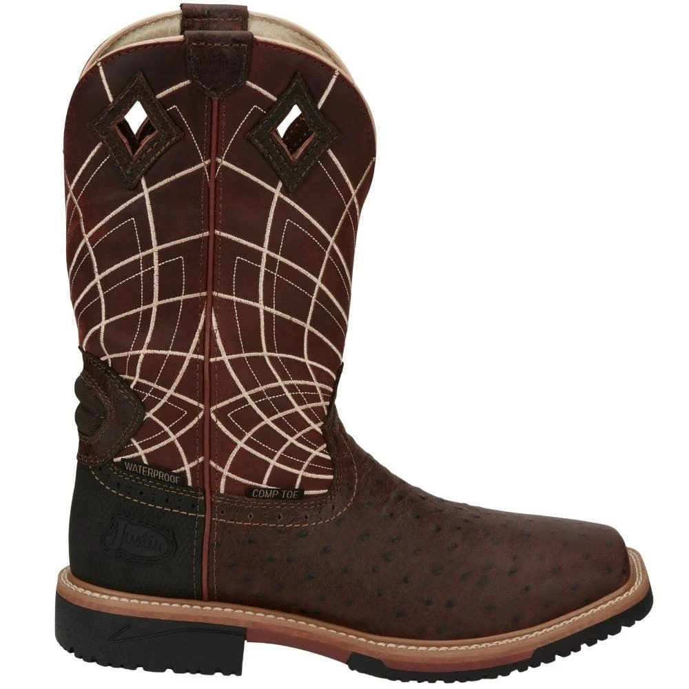 Justin Original Workboots Derrickman 12 inch Waterproof Steel Toe Work Boots 1