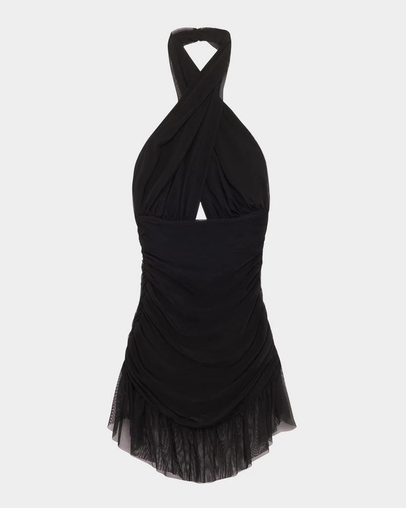 Norma Kamali Ruffle Halter Mini Swimdress 1