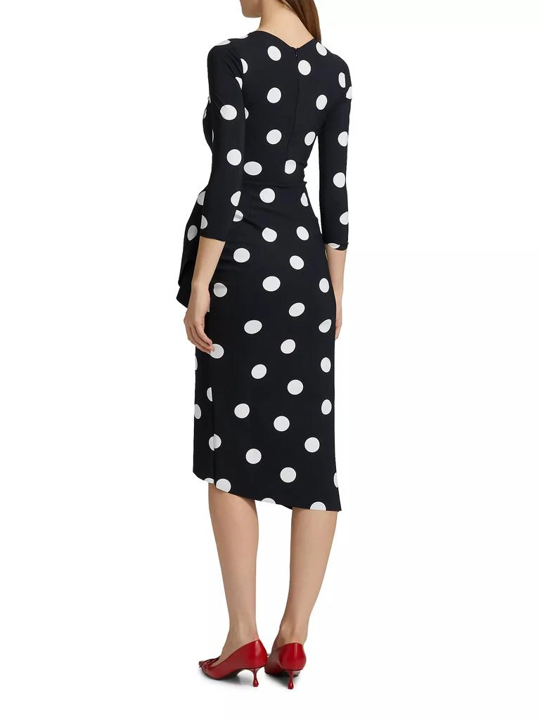 Chiara Boni Wang Polka Dot Draped Sheath Dress 5