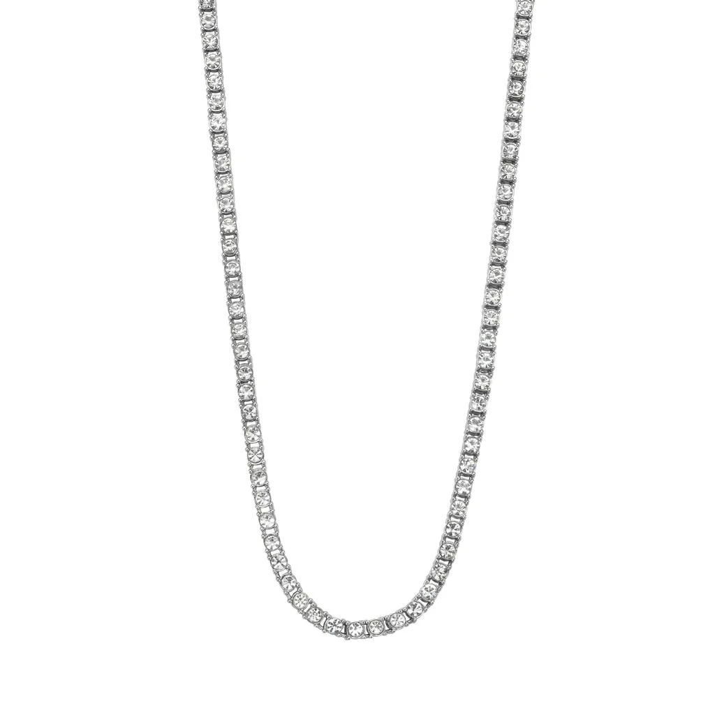 ADORNIA Men's CZ Tennis Necklace silver 1