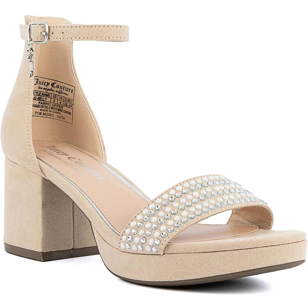Juicy Couture Nelly Womens Ankle Strap Open Toe Block Heel 11