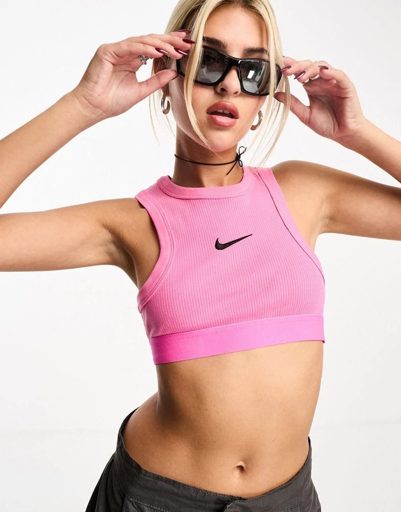 Nike Nike Life Trend rib crop tank top in pink 4