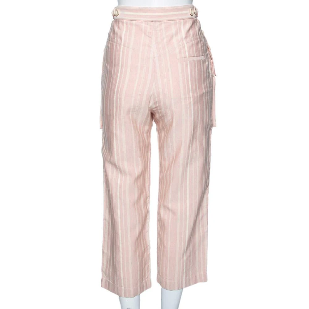 Chloé Chloe Light Pink Striped Pocketed Straight Leg Pants S 3