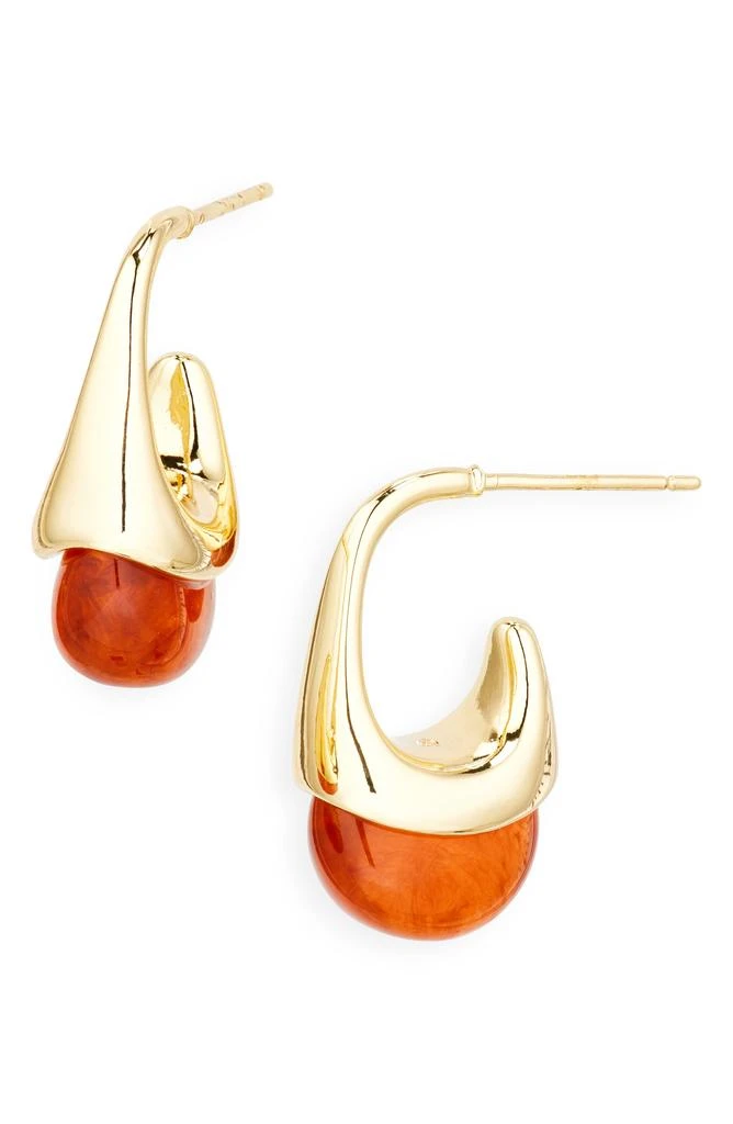 Nordstrom Resin Stone Cap Hoop Earrings