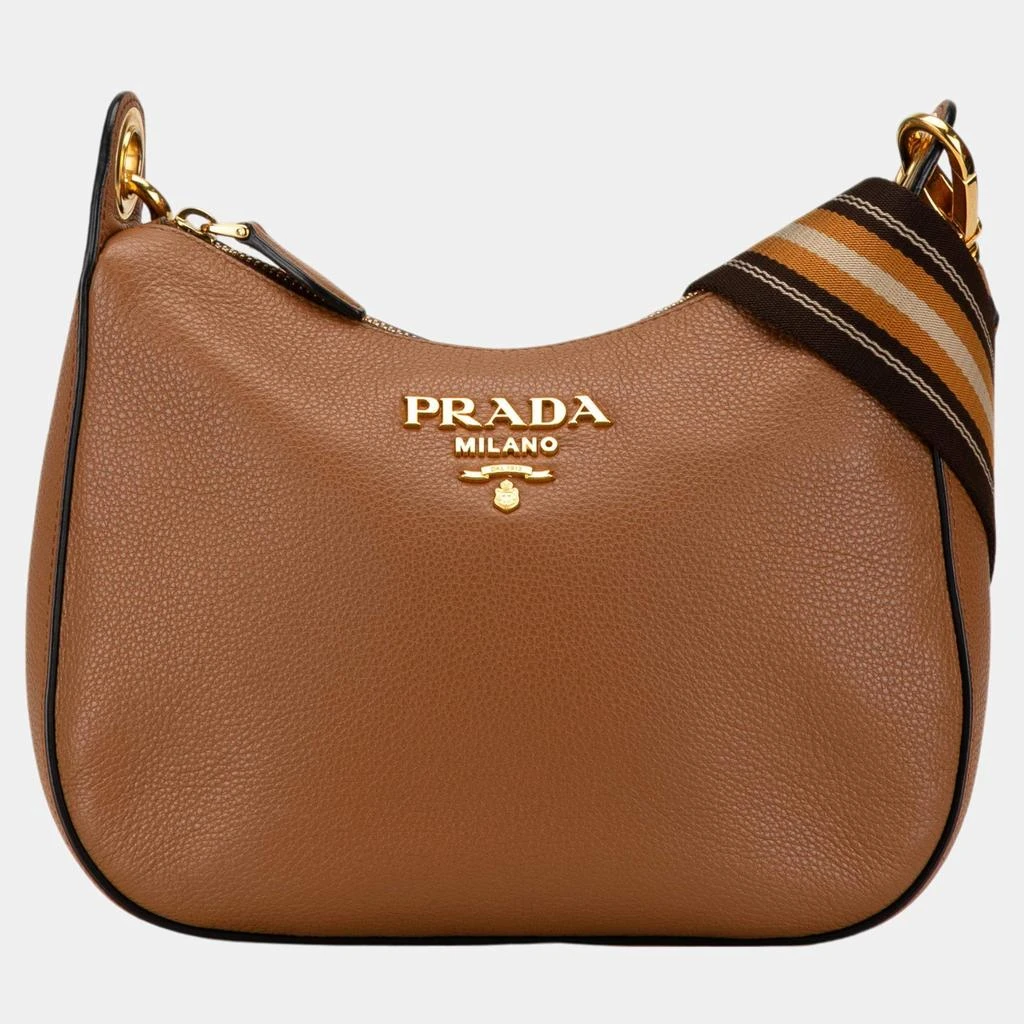 Prada Prada Brown Vitello Phenix Crossbody 1