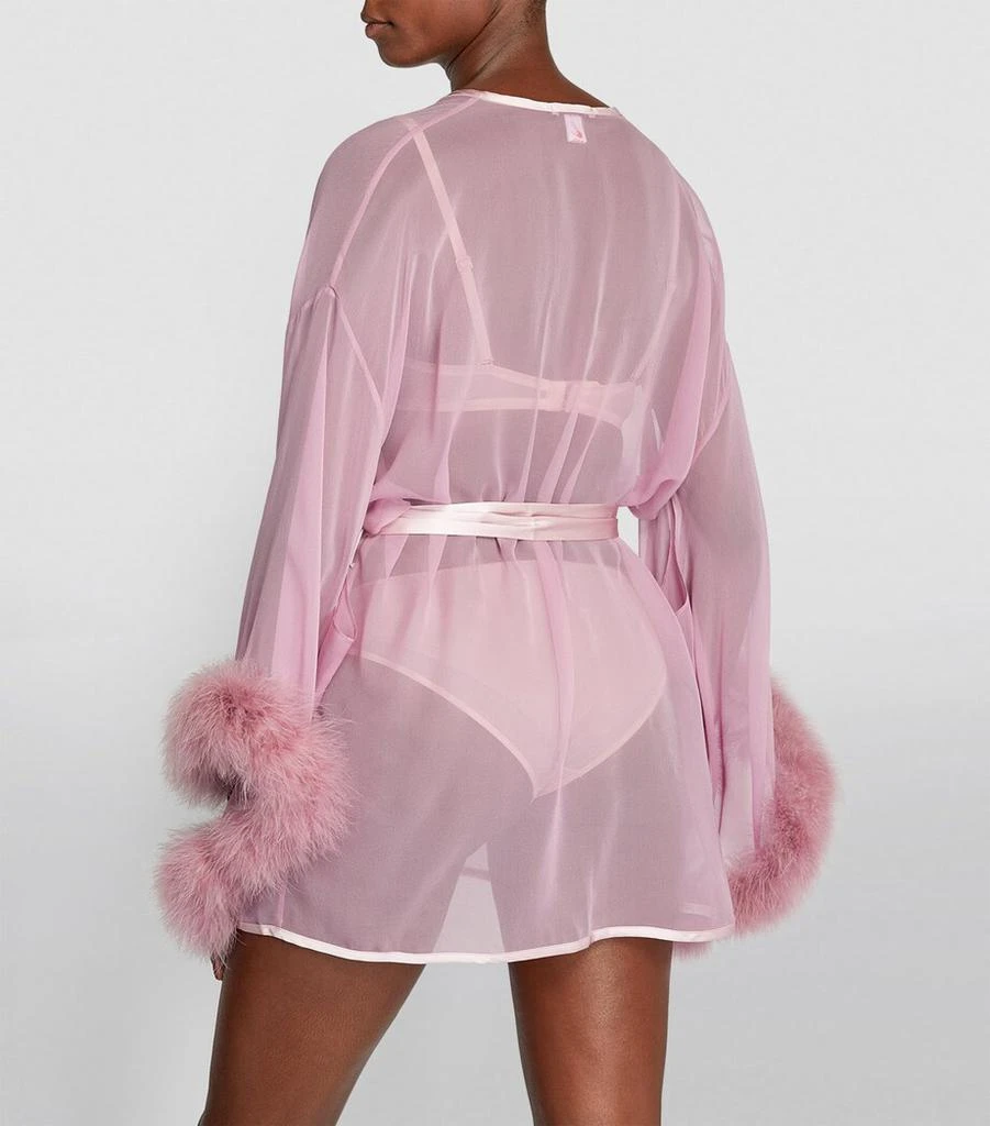 GILDA & PEARL Silk Marabou Feather-Trimmed Diana Robe 4