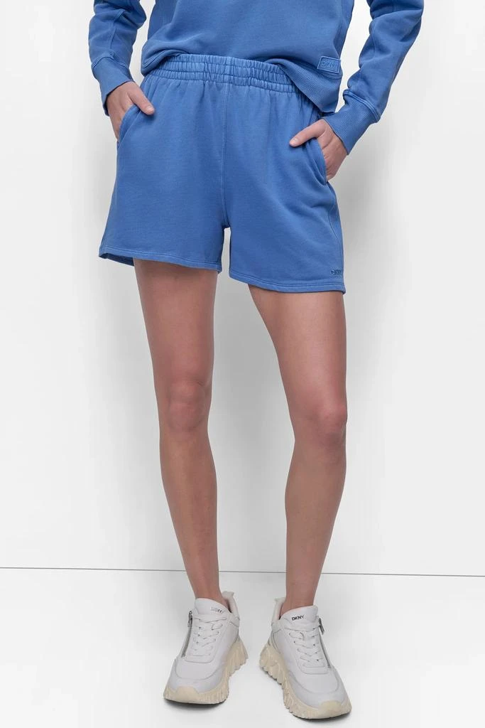 DKNY EXTRA HIGH-RISE RIB-TRIMMED SWEAT SHORT 1
