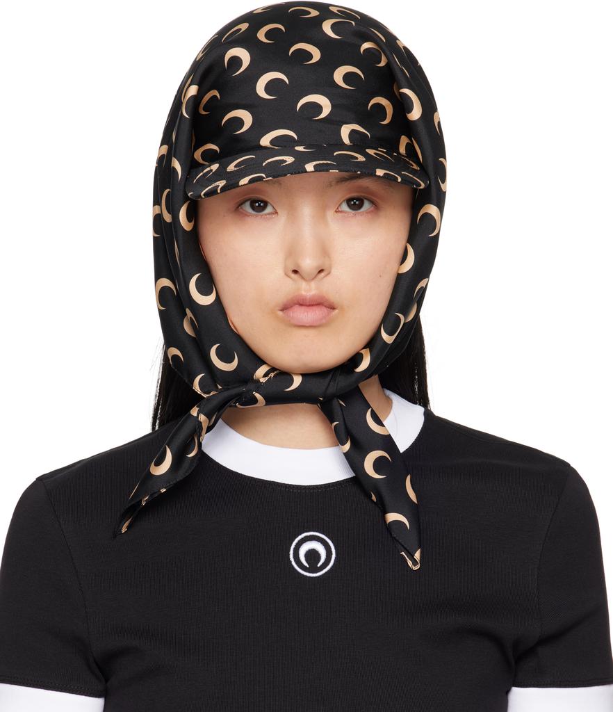 SSENSE Exclusive Black & Beige Regenerated Silk Veiled Cap – On