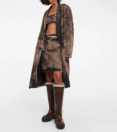 Miu Miu Shearling-lined leather knee-high boots 2