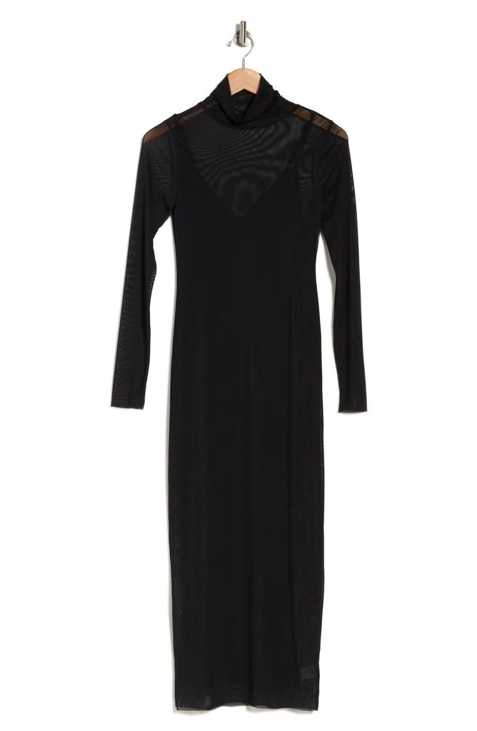 AFRM LOS ANGELES Marni Turtleneck Long Sleeve Mesh Dress 3