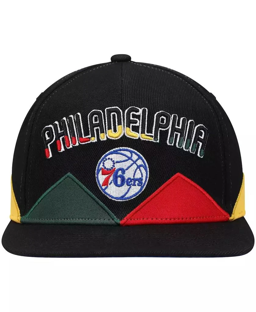 Mitchell & Ness Men's Black Philadelphia 76ers Black History Month Snapback Hat 2