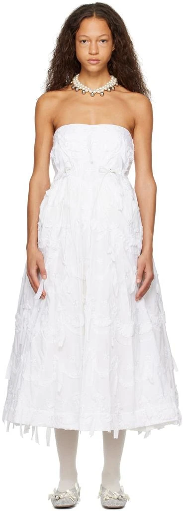 Simone Rocha White Cinched Bow Ball Maxi Dress 1