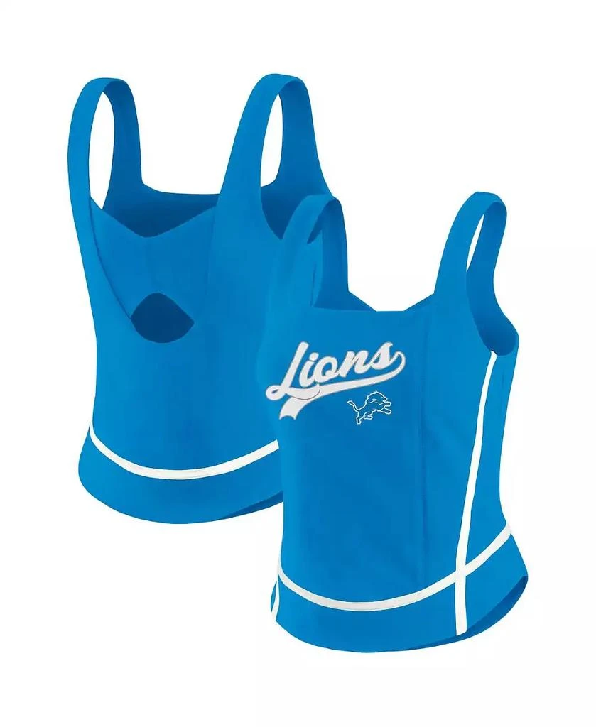 WEAR by Erin Andrews Women's Blue Detroit Lions Square Neck Tank Top 1
