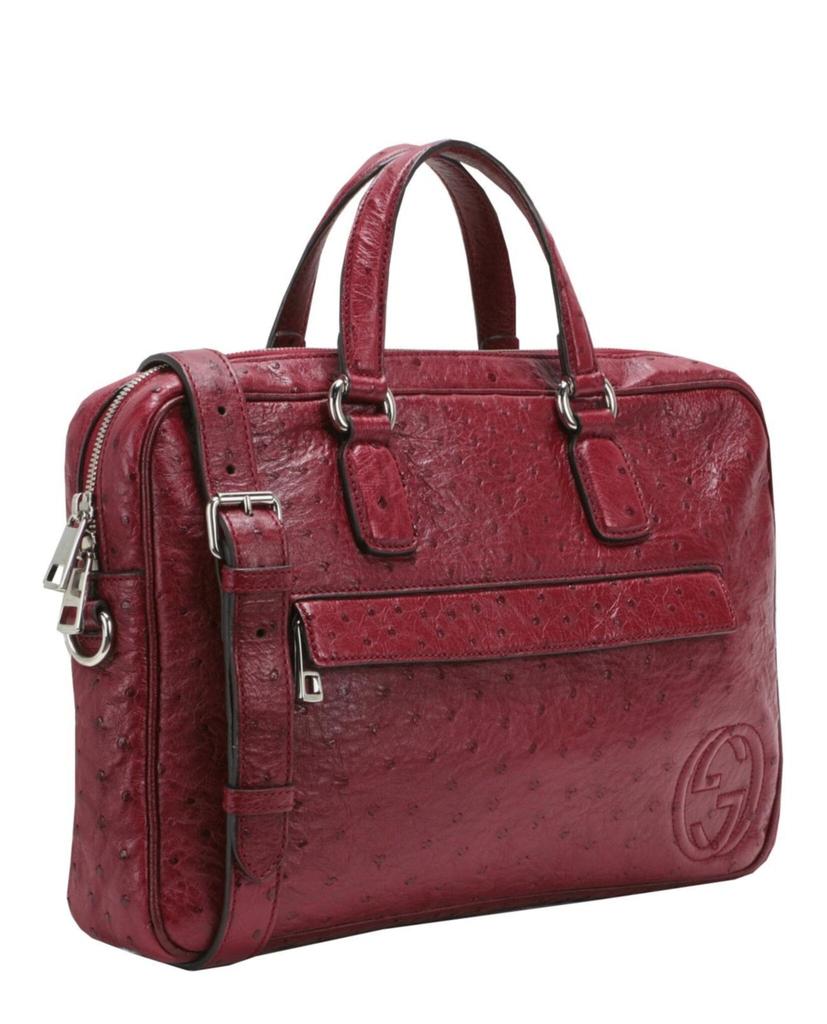 Gucci Interlocking G Ostrich Briefcase