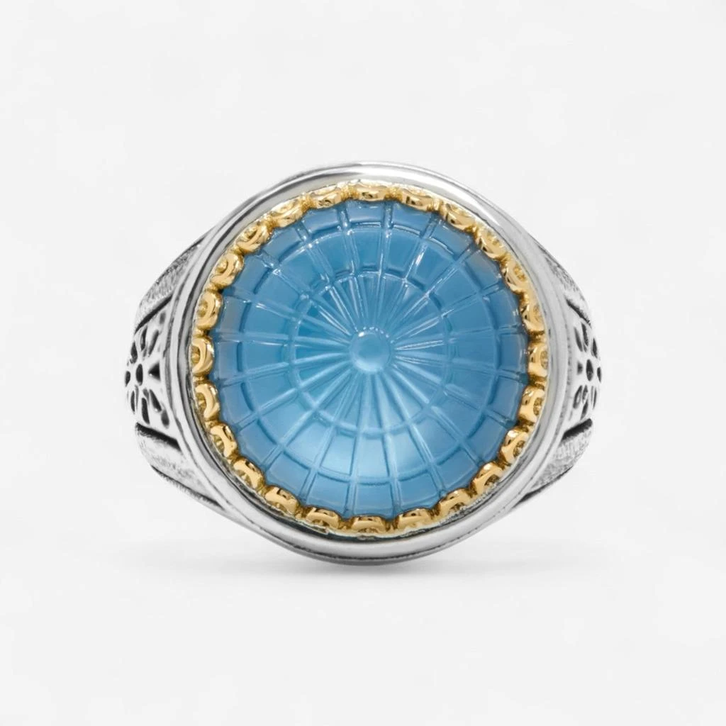 Konstantino Konstantino Dome Sterling Silver 
18K Yellow Gold Mother of Blue 
Blue Spinel Ring Sz. 7 DKJ972-628-S7-copy 3
