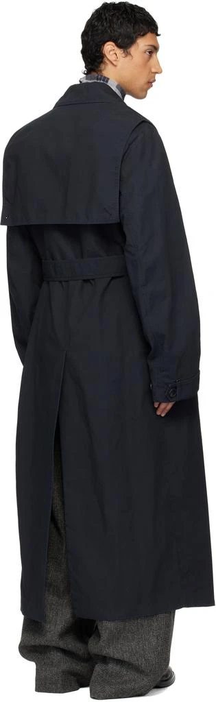 Dries Van Noten Navy Overdyed Trench Coat 3