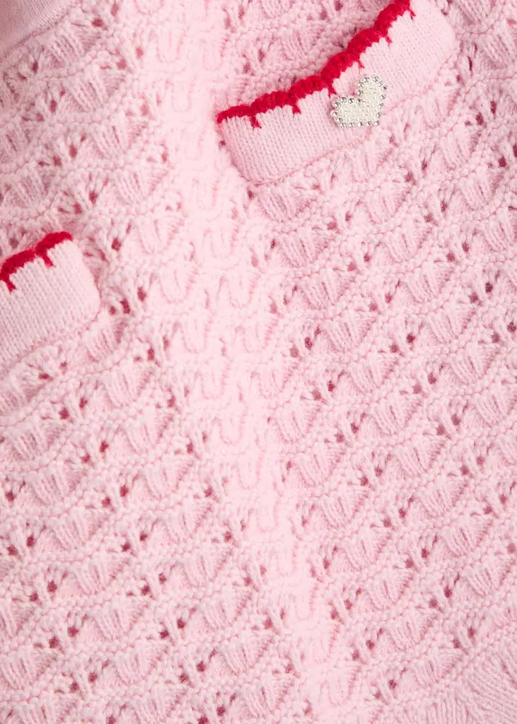 Self Portrait KIDS Heart-embellished cotton-blend skirt  2