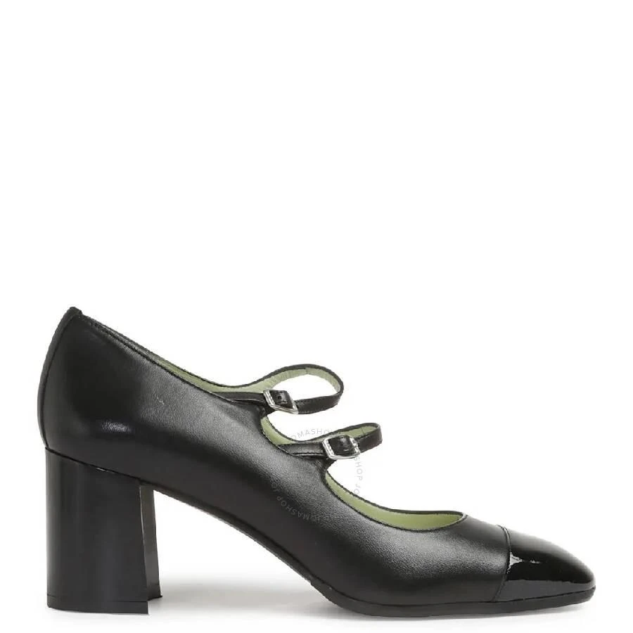 Carel Double Straps Leather Heel Pumps 1