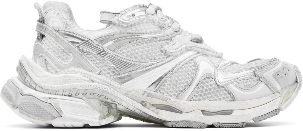 Balenciaga Off-White and Grey Logo Track Runner Sneakers Buy Balenciaga Track Sneaker  main image 2