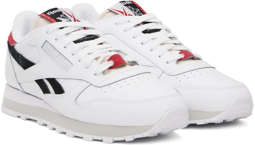 Reebok White & Black Classic Leather Sneakers 4