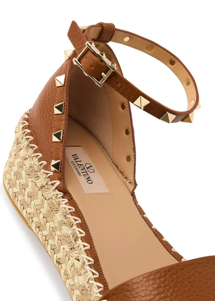 Valentino Rockstud 50 leather wedge espadrilles 4