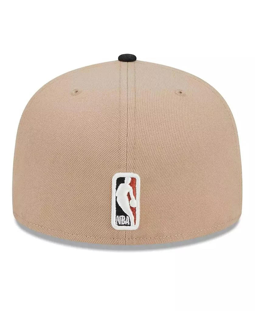 New Era Men's Tan, Black Burnt Orange Logo 2-Tone 59FIFTY Fitted Hat 4