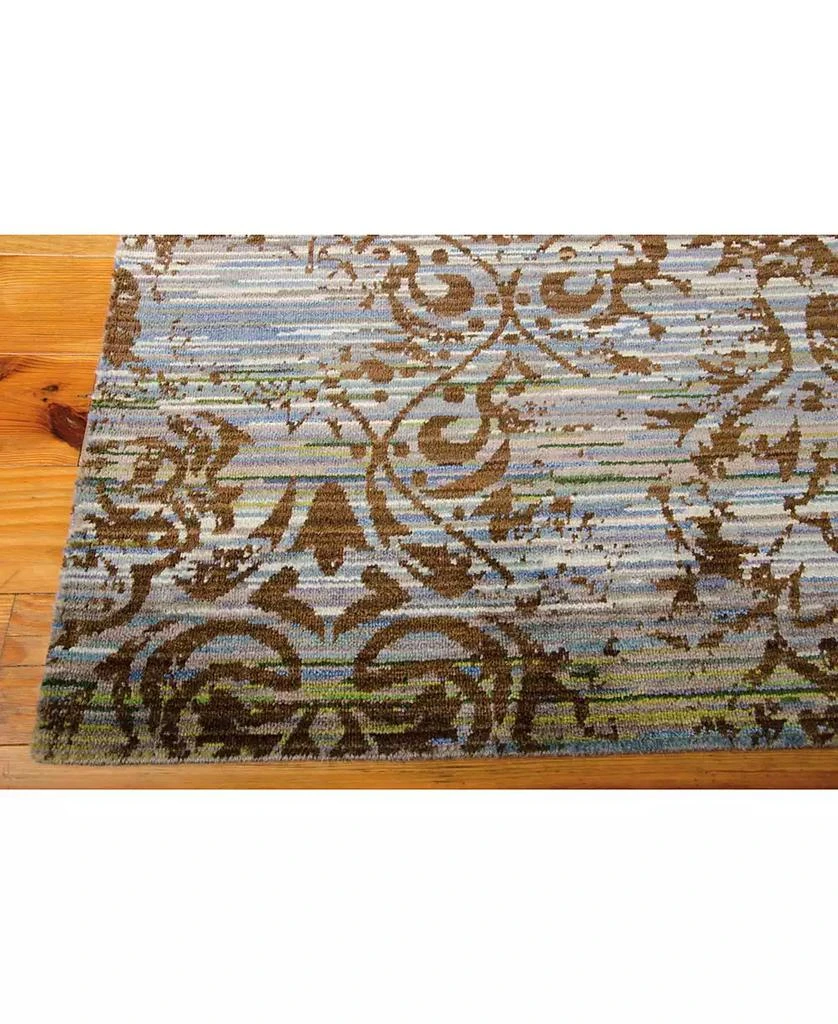 Nourison CLOSEOUT! Rhapsody RH009 Blue and Moss 5
6" x 8
 Area Rug 3