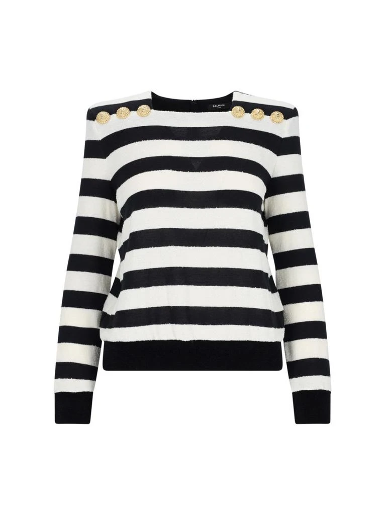 Balmain Balmain Striped Knitted Jumper 1