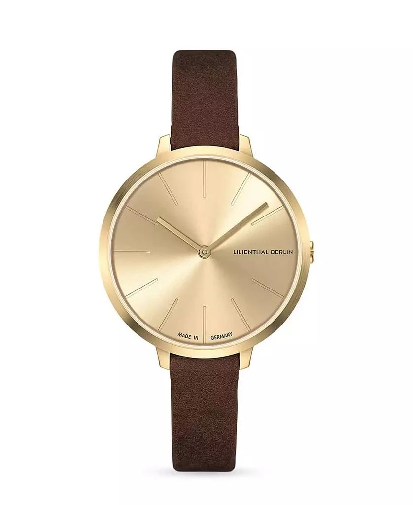 Lilienthal Berlin Women's Rosalux Gold Rush Brown Leather Watch 1