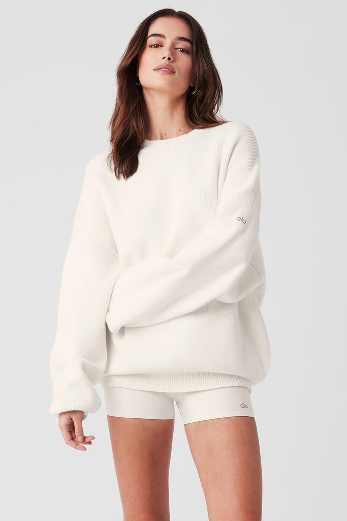 Alo Scholar Crew Neck Sweater - Ivory