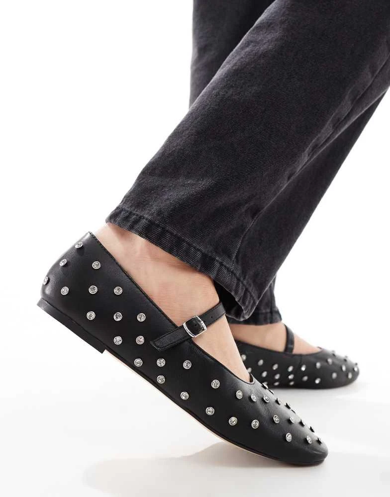 ALDO ALDO Marylina Studded Ballet with Buckle in Black Leather 4
