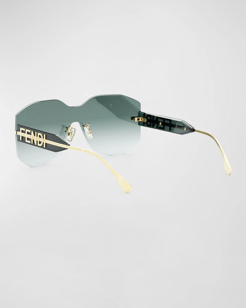 Fendi Fendigraphy Rimless Geometric Nylon & Metal Shield Sunglasses 2