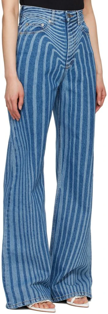 Jean Paul Gaultier Blue Laser Printed Jeans 2