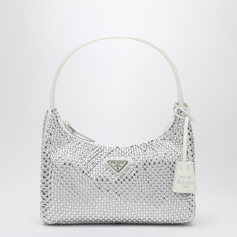 バッグ・カバンその他 Prada White Re-Edition handbag with crystals Prada White Re-Edition handbag with crystals - Bags