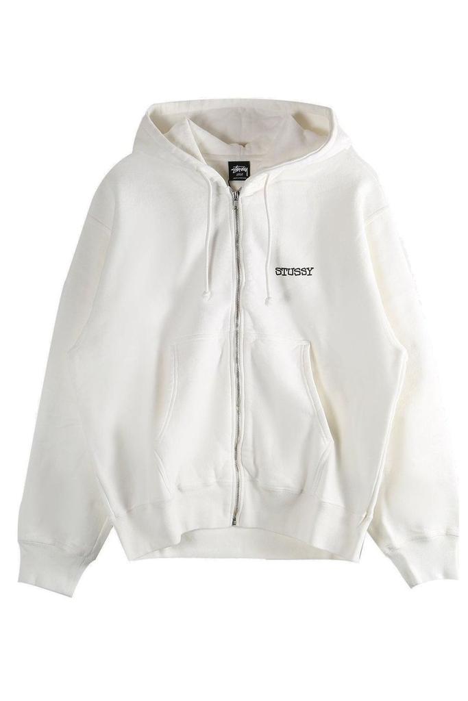 STUSSY Outline Zip Hoodie Black - Hoodies - BeyondStyle